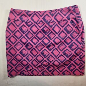 EP Sport Womens Pink Purple Diamond Print Golf Skort Size Medium Activewear